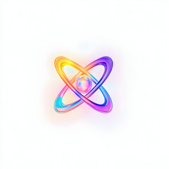 Fototapeta premium Futuristic AK Logo with Neon Glow and 3D Metallic Design for Branding and Digital Aesthetics 