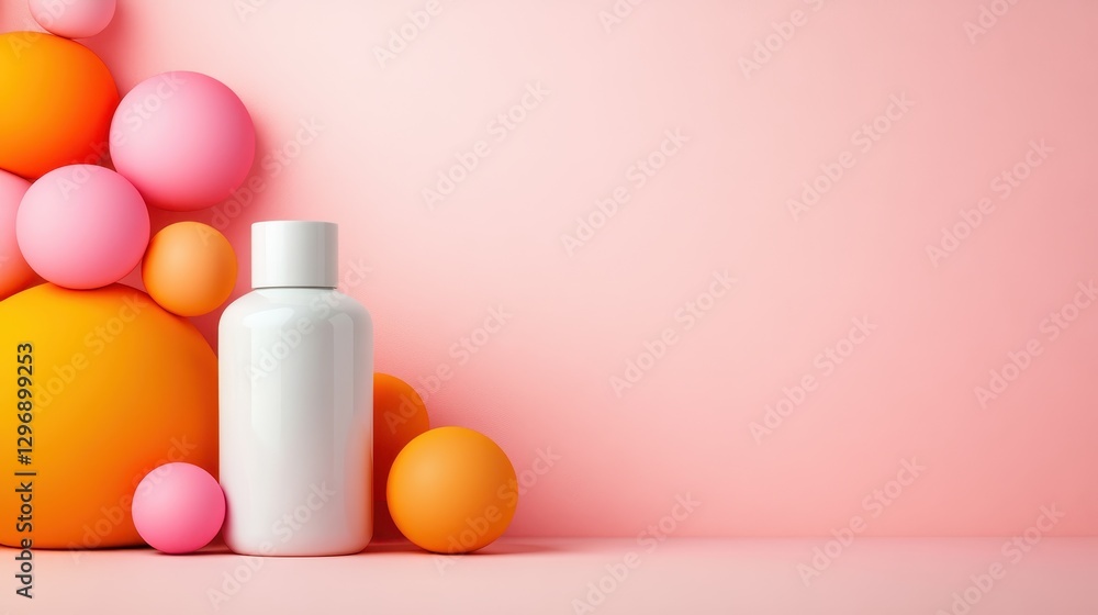 Aufkleber this captivating image features a sleek white container accented by an array of colorful shapes in v