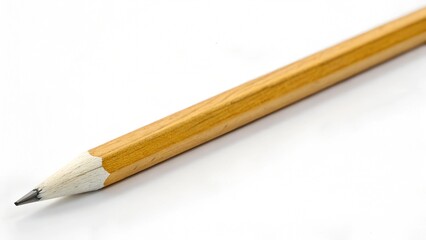 Yellow Pencil on White Background