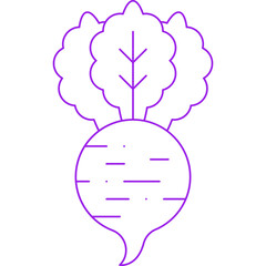 Radish single vector icon illustration