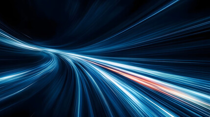 A futuristic, dark blue background with blurred lines and streaks of light. This design suggests speed, movement, and high technology. It's perfect for templates that need a dynamic look.