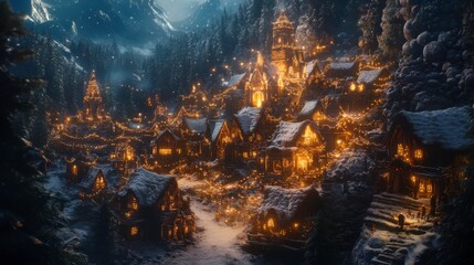 Warm Light in Cultural Settlements During Seasonal Celebrations