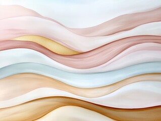 Obraz premium A gentle watercolor-inspired pastel sky, blending soft blues and warm pinks, forming a tranquil abstract background