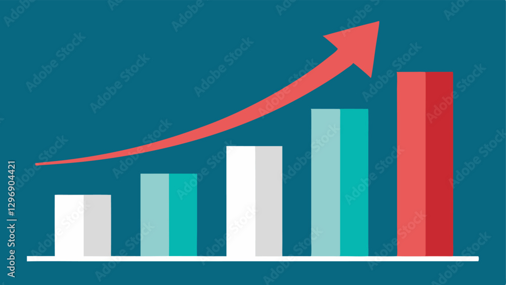 Aufkleber tax graph depict a bar graph showing tax paid decreasing while investment returns increase with an a