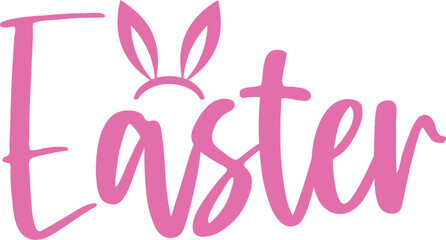 Easter typography clip art design on plain white transparent isolated background for card, shirt, hoodie, sweatshirt, apparel, tag, mug, icon, poster or badge