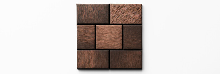 Wood texture panel with mocha mousse, brown finish, geometric design