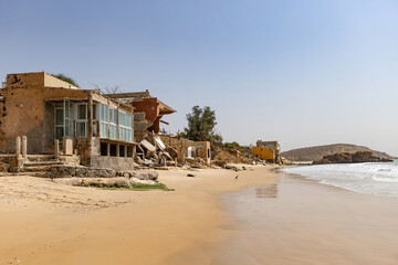 Beautiful Atlantic ocean beach in Popenguine-Ndayane town in Senegal