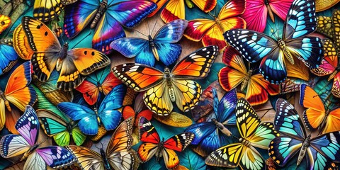 Vibrant Butterfly Collection Showcase: Rule of Thirds Composition