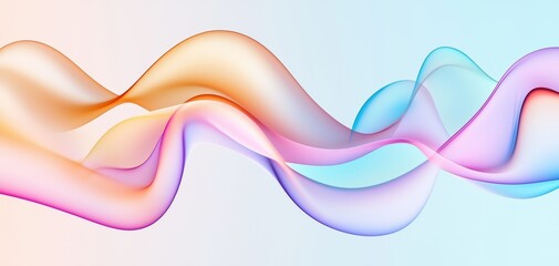 Fototapeta premium Abstract soft light waves forming delicate floating patterns in a minimalist pastel gradient
