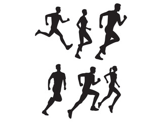 silhouettes of runners