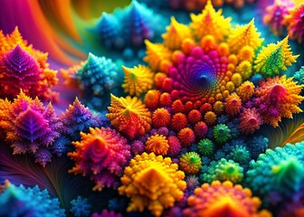 Vibrant Color Splash Fractal Art: Imagination, Creativity & Artistic Expression