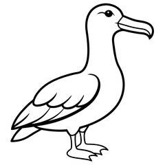 Albatross Silhouette in One-Line Vector Art