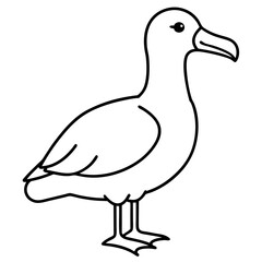 Albatross Silhouette in One-Line Vector Art