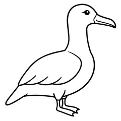Albatross Silhouette in One-Line Vector Art