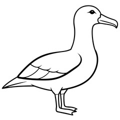 Albatross Silhouette in One-Line Vector Art