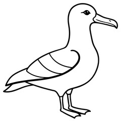 Albatross Silhouette in One-Line Vector Art