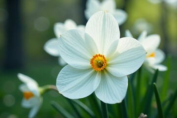 Obraz premium Close-up of intricate snow white flowers blooming in spring, botany, fresh