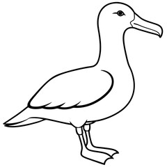 Albatross Silhouette in One-Line Vector Art