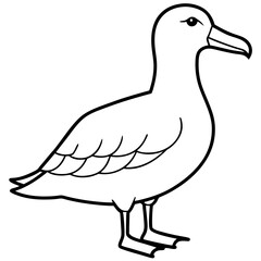 Albatross Silhouette in One-Line Vector Art