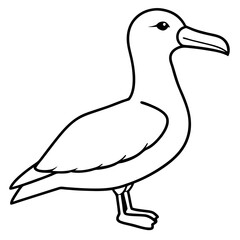 Albatross Silhouette in One-Line Vector Art