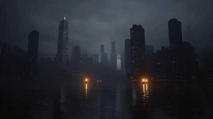 Fototapeta premium city ​​without electricity