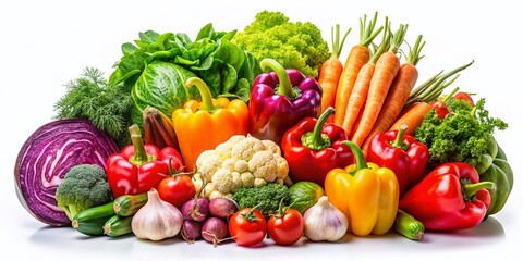 Vibrant Fresh Vegetables Long Exposure White Background Stock Photo