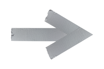 Reinforced tape arrow isolated from background