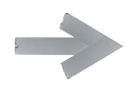 Reinforced tape arrow isolated from background