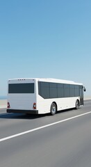 White Bus on Highway