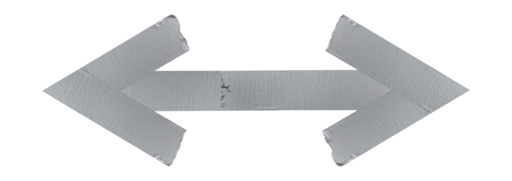 Reinforced tape arrow isolated from background