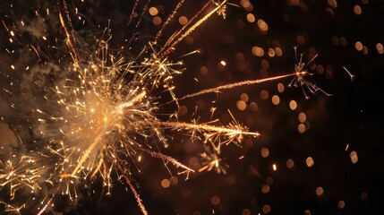 Colorful fireworks illuminate the night sky during a festive celebration.