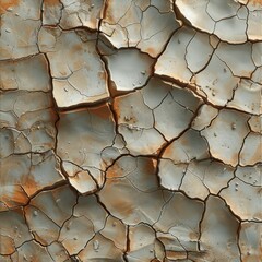 Flat 2D Texture of Baked Clay with Earthy Tones and Patterns
