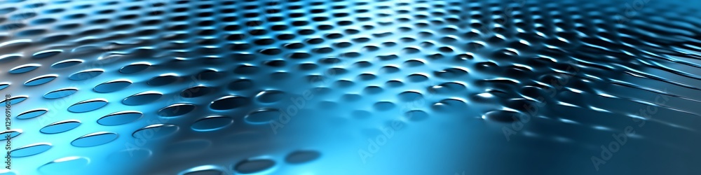 Poster a futuristic metallic surface with reflective textures and a large text area