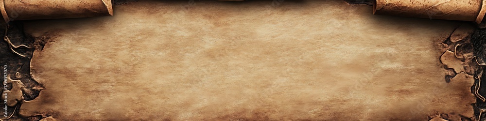 Poster a rustic, old parchment background with space for text in the center