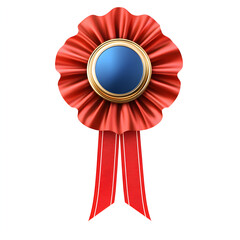 Elegant Red Award Ribbon with Decorative Rosette for Competitions, Achievements, and Celebrations
