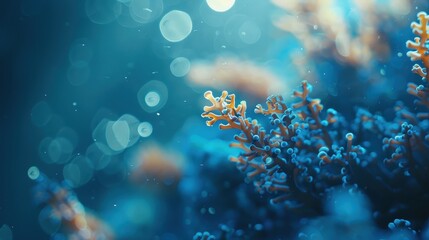 Soft Underwater Glare on a Tranquil Blue Background