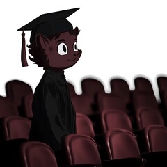 Obraz premium there is a cartoon of a boy in a graduation cap and gown