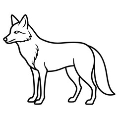 Coyote Silhouette Clean Line Vector Art