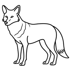 Coyote Silhouette Clean Line Vector Art