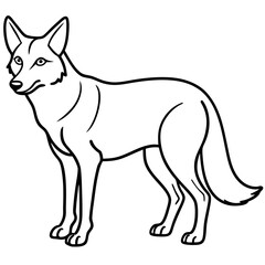 Coyote Silhouette Clean Line Vector Art