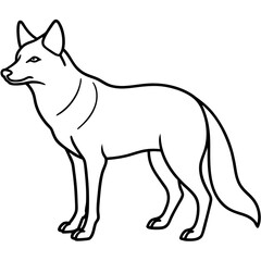 Coyote Silhouette Clean Line Vector Art