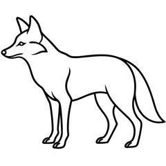 Coyote Silhouette Clean Line Vector Art