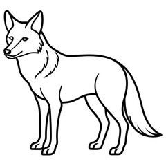 Coyote Silhouette Clean Line Vector Art