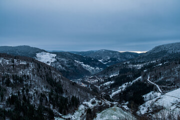 Fototapeta premium Snowy Bridge in Todtnau, Black Forest, Germany – Winter Landscape