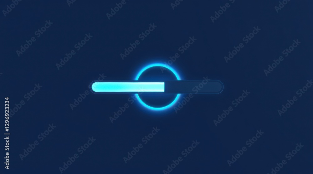 Poster glowing loading bar on a dark blue background. modern style. progress indicator. futuristic technolo