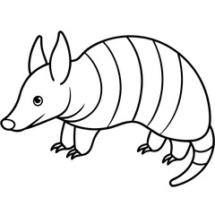Elegant Armadillo Continuous Line Art