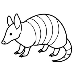 Elegant Armadillo Continuous Line Art