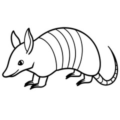 Elegant Armadillo Continuous Line Art