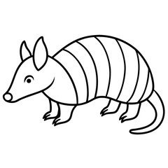 Elegant Armadillo Continuous Line Art