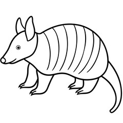 Elegant Armadillo Continuous Line Art
